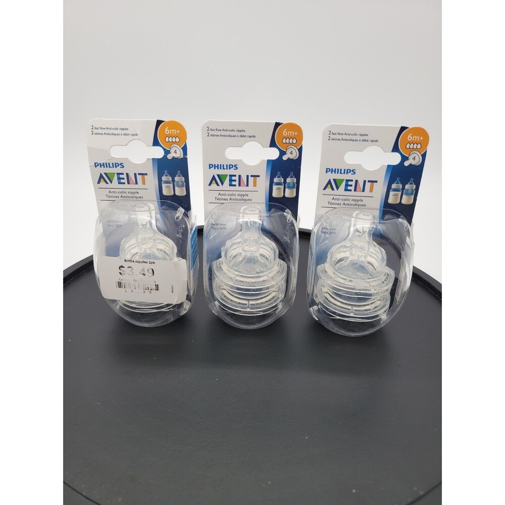 3 Philips Avent Natural First Flow Nipple, 2 Pack, 6 Month + (BRAND NEW, SEALED)